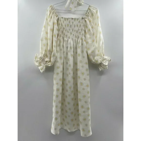 knee length dresses for ladies Linen white dress